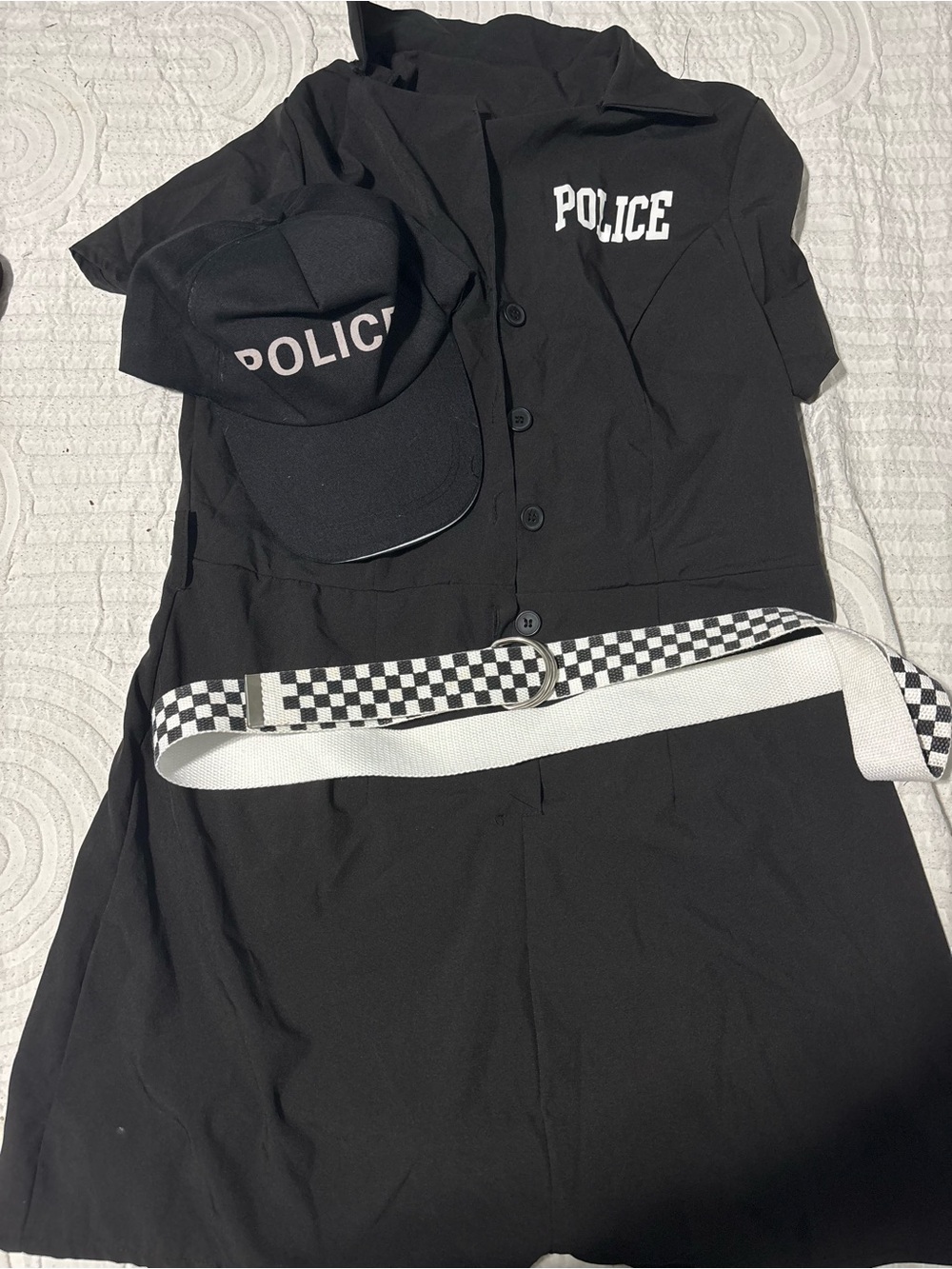 Police Black Outfit with Cap